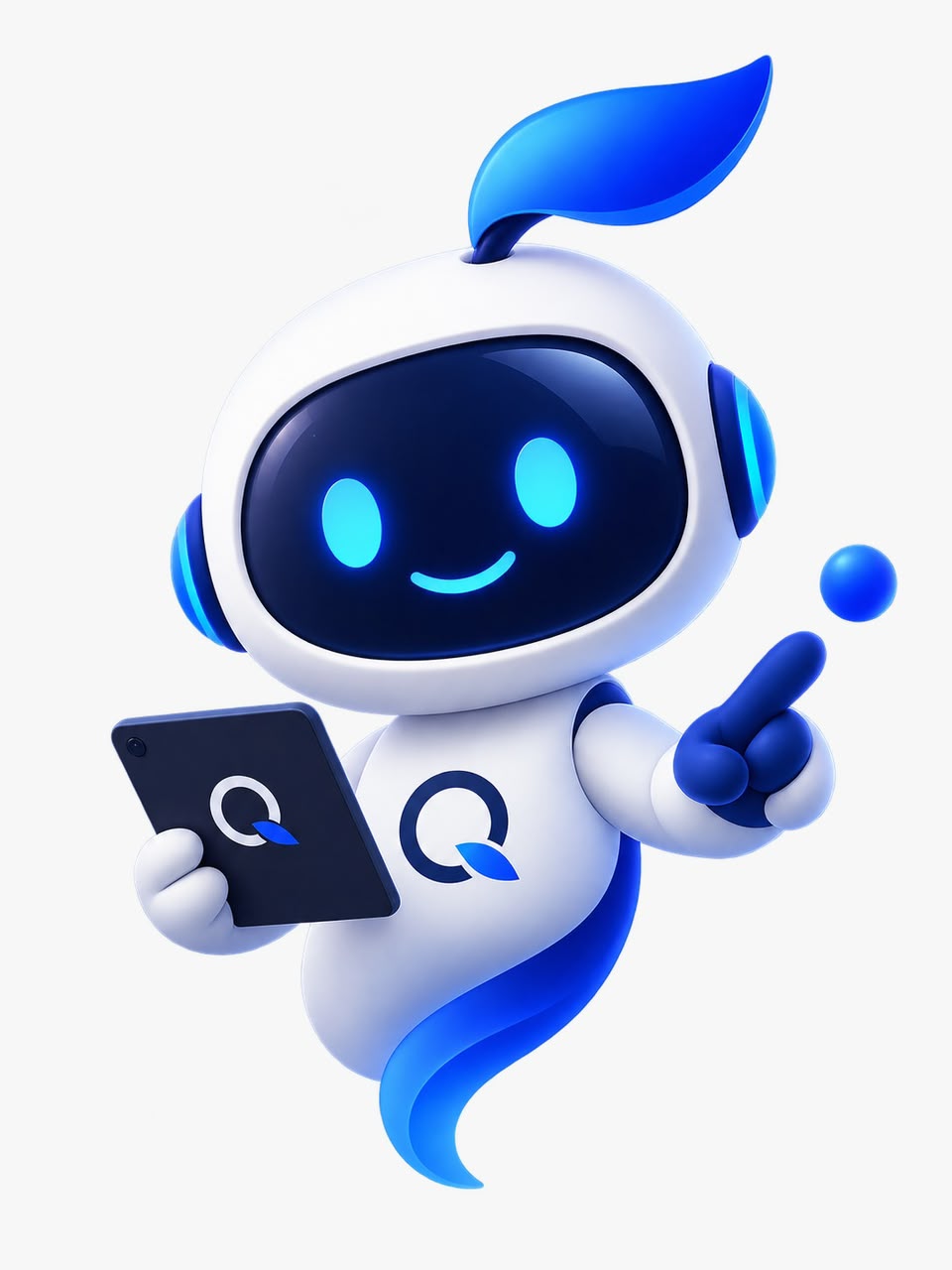 Mascote da Quality.a convidando para contato